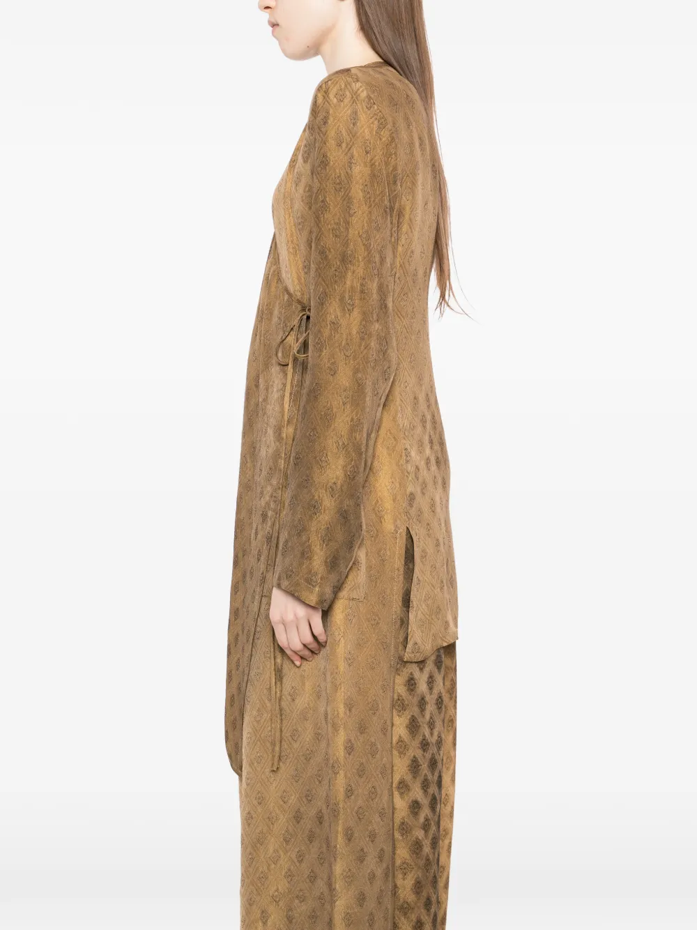 Uma Wang Kunto wikkeljack met diamant jacquard Geel