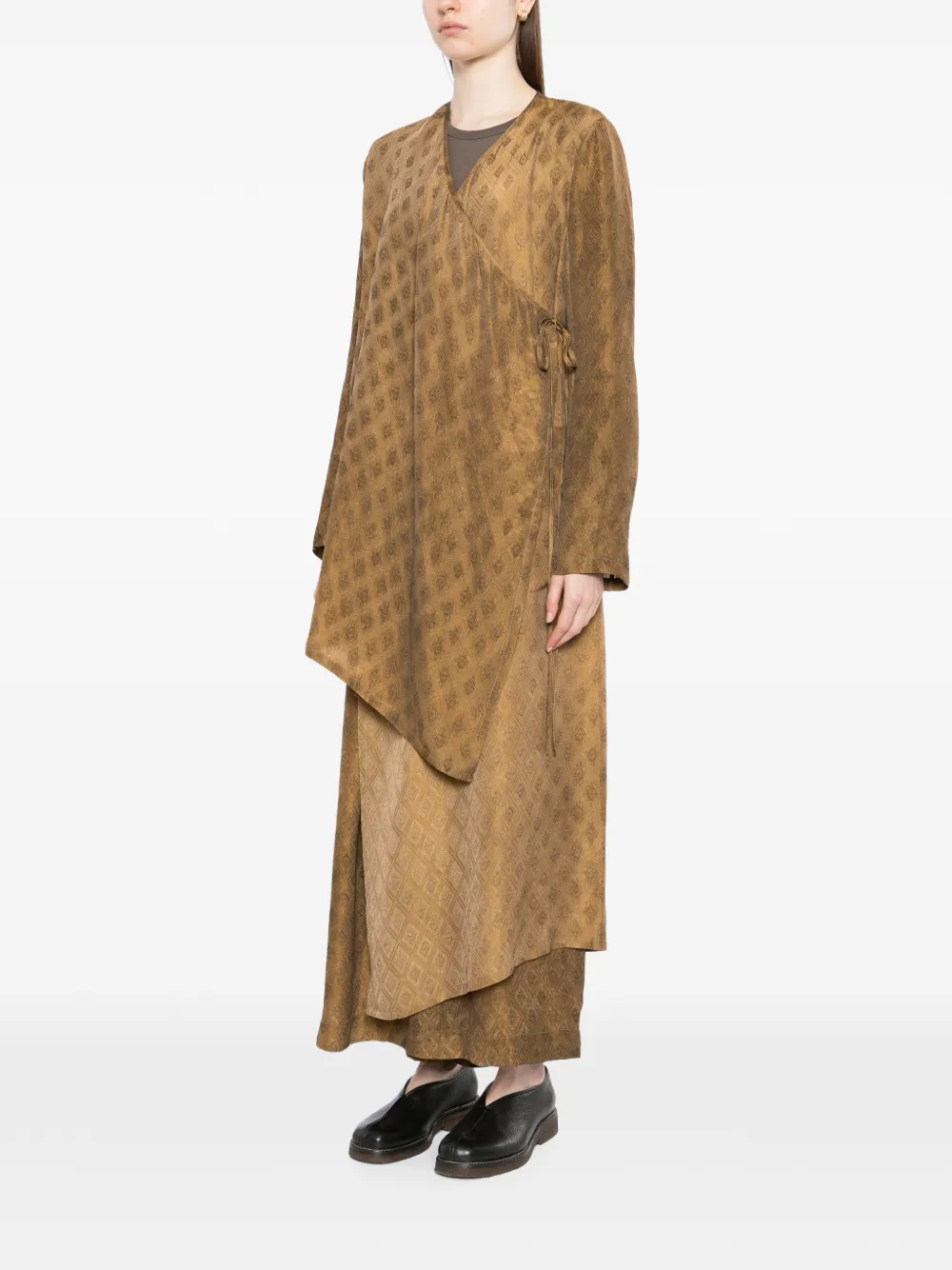  Uma Wang Diamond Jacquarded Kunto Warp Jacket - Yellow 