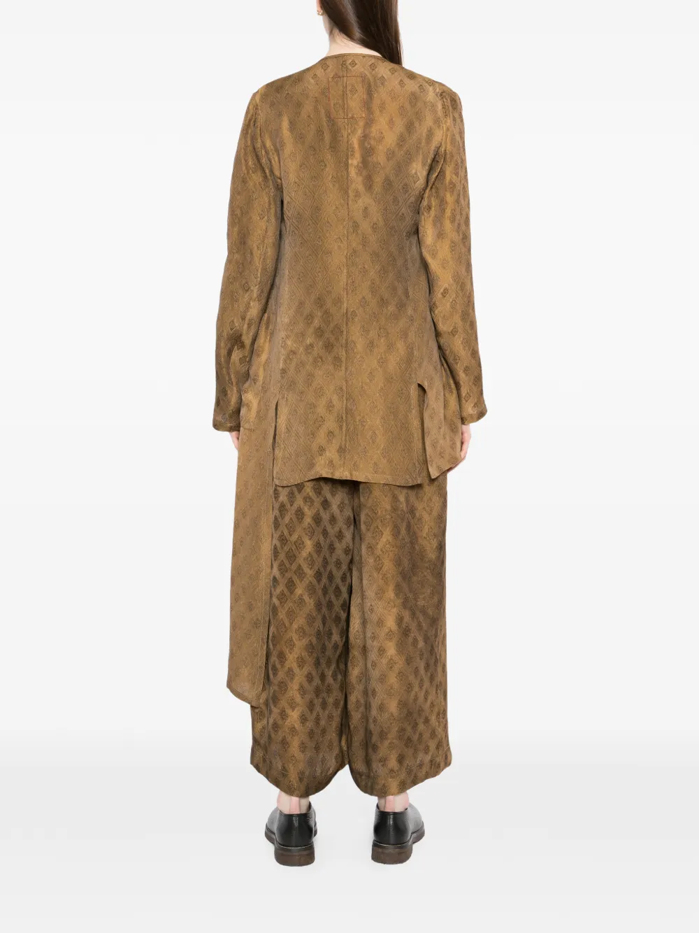 Uma Wang Kunto wikkeljack met diamant jacquard Geel