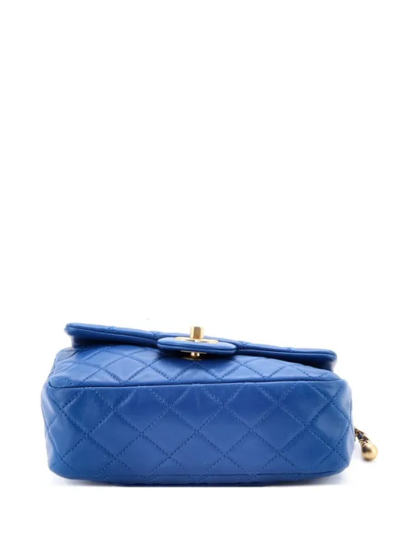 CHANEL Pre-Owned パールクラッシュ フラップ マトラッセ ラムスキン