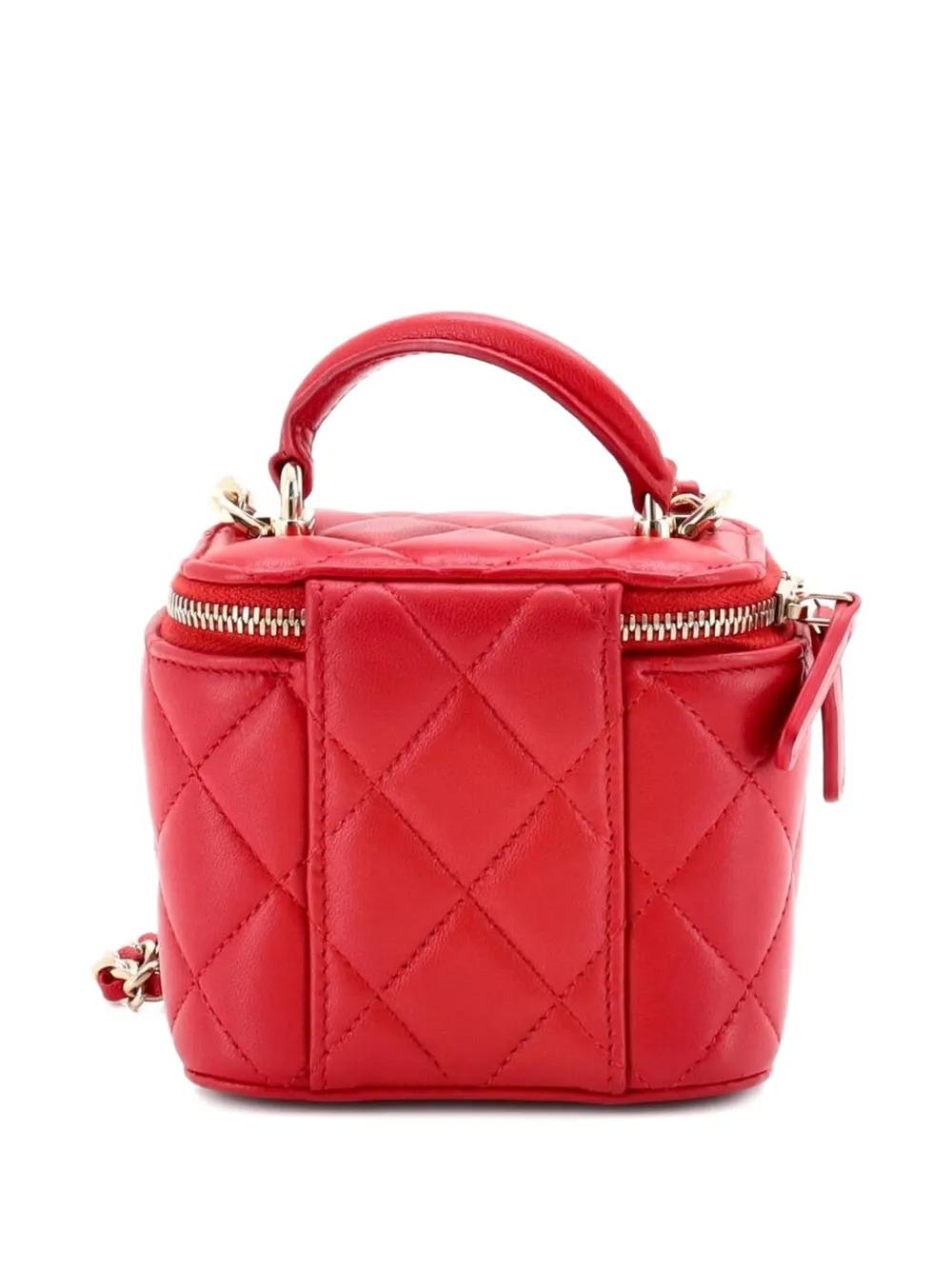 Classic Top Handle Vanity Case with Chain Quilted Lambskin Mini crossbody bag