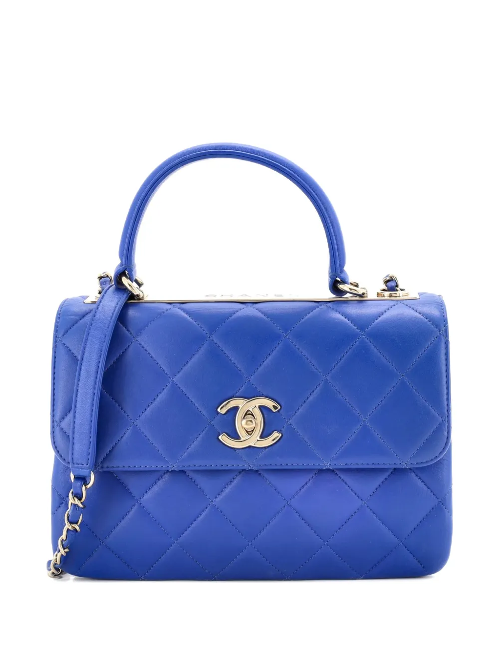 CHANEL Pre-Owned Borsa a spalla Trendy CC piccola in pelle di agnello trapuntata - Blu