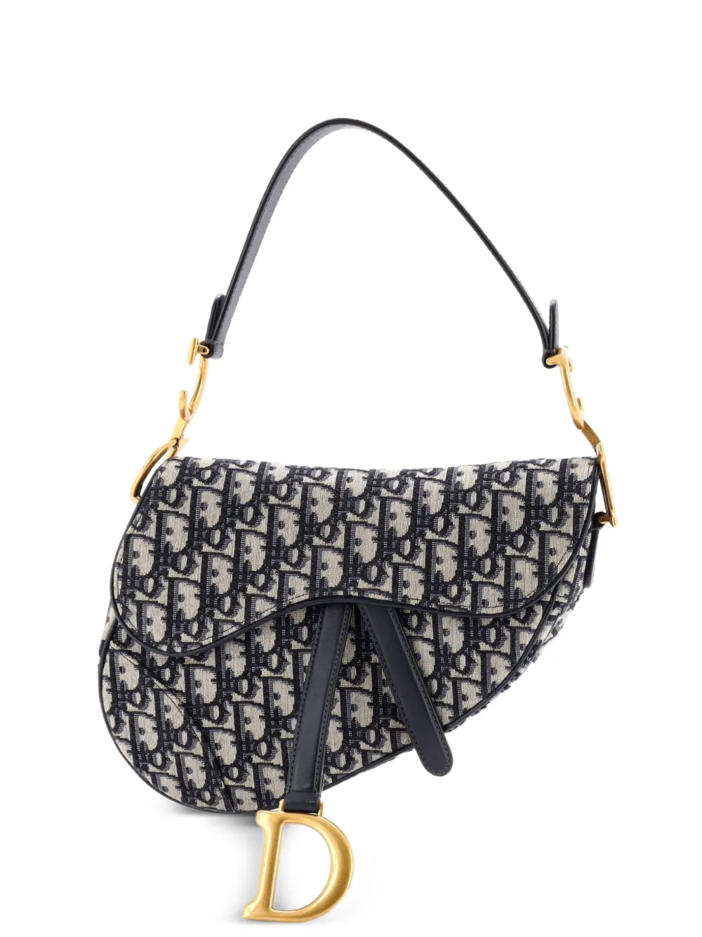 Christian Dior Pre-Owned Saddle Handbag Oblique Canvas Medium shoulder bag - Blu