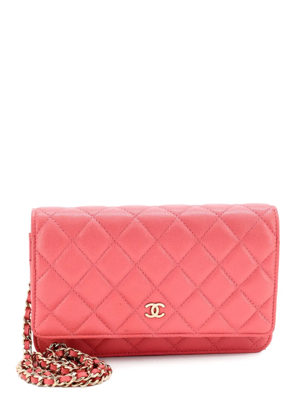 CHANEL Pre-Owned Wallet on Chain Quilted Caviar crossbody bag - Rosa