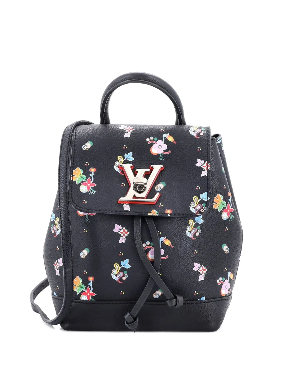 Louis Vuitton Pre-Owned Lockme Floral Printed Leather Mini backpack - Nero