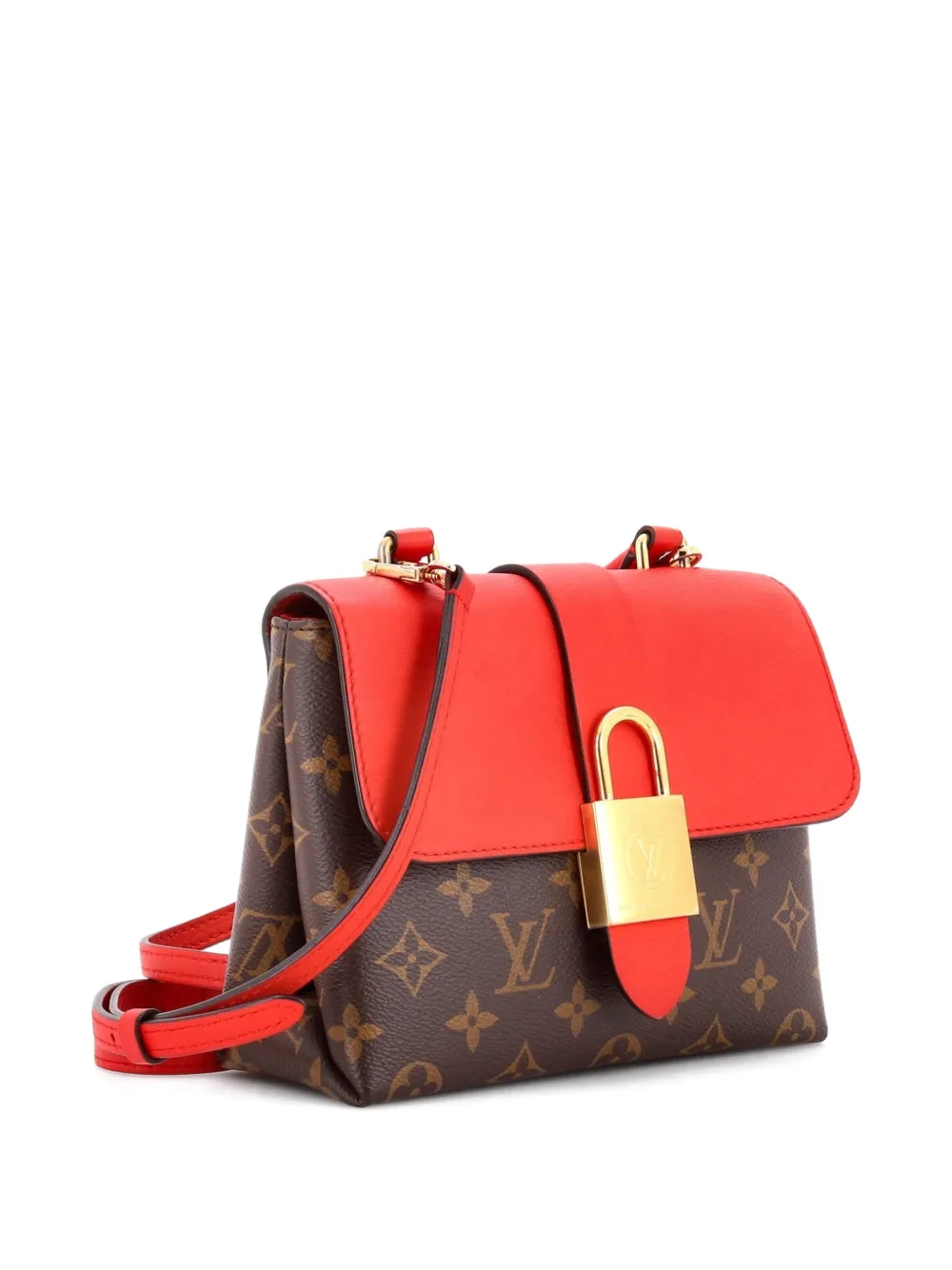 Louis Vuitton Pre-owned Locky Handbag Monogram Canvas with Leather BB Satchel in Brown, view 3