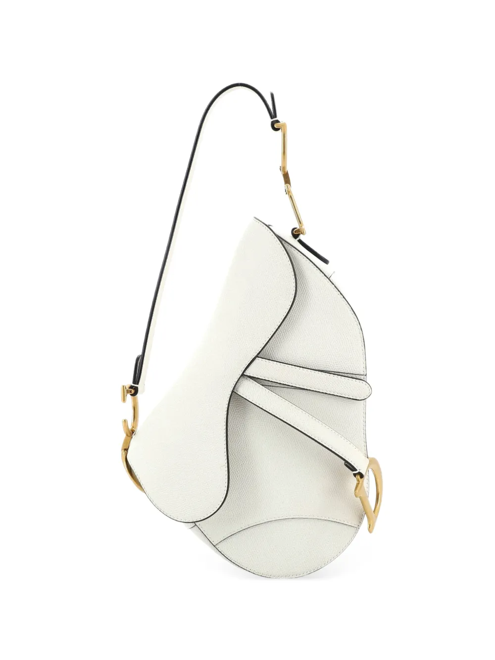 Christian Dior Pre-Owned Saddle Handbag Leather Medium shoulder bag - Bianco