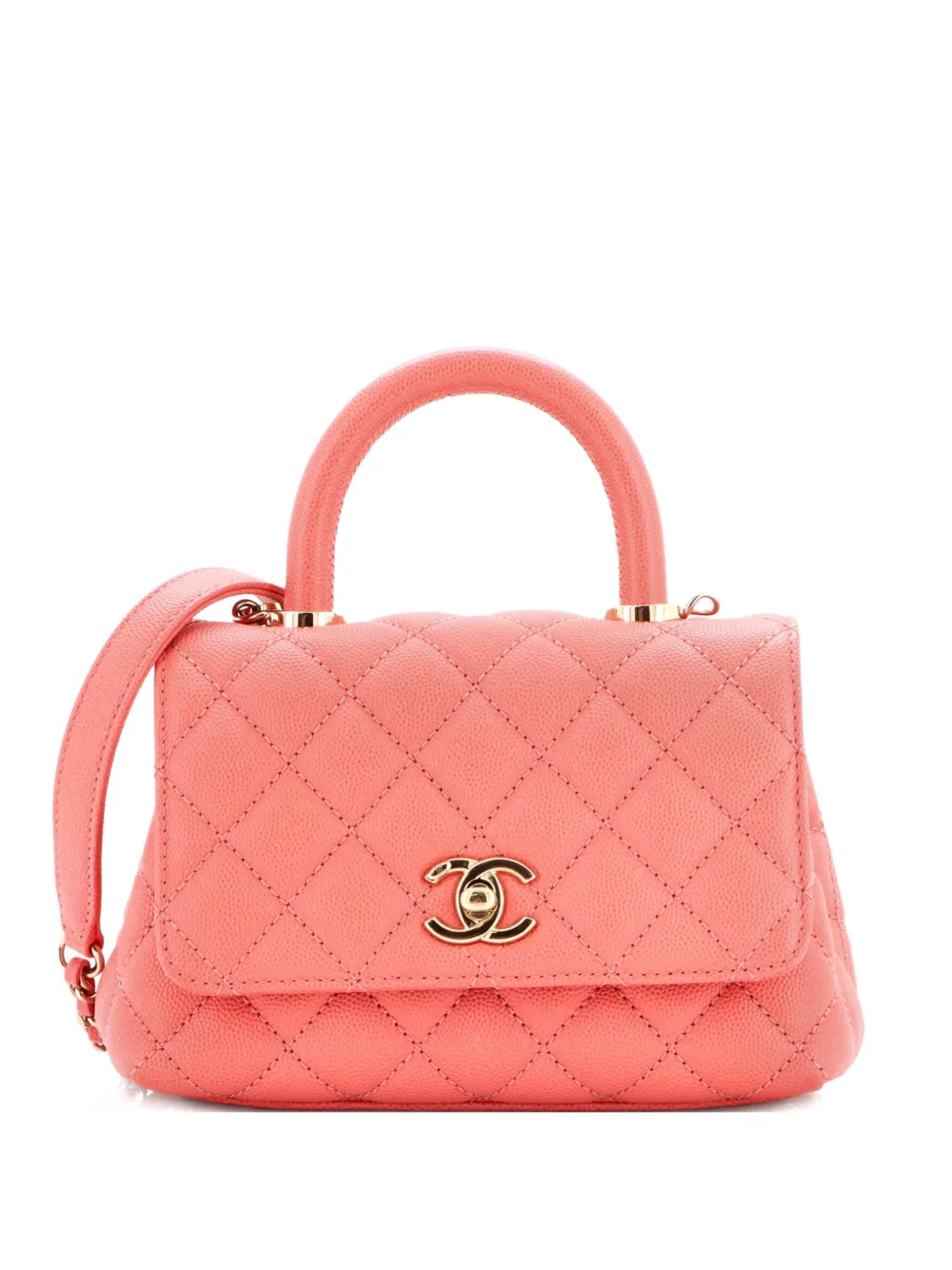 CHANEL Pre-Owned Coco Top Handle Bag Quilted Caviar Extra Mini shoulder bag - Rosa