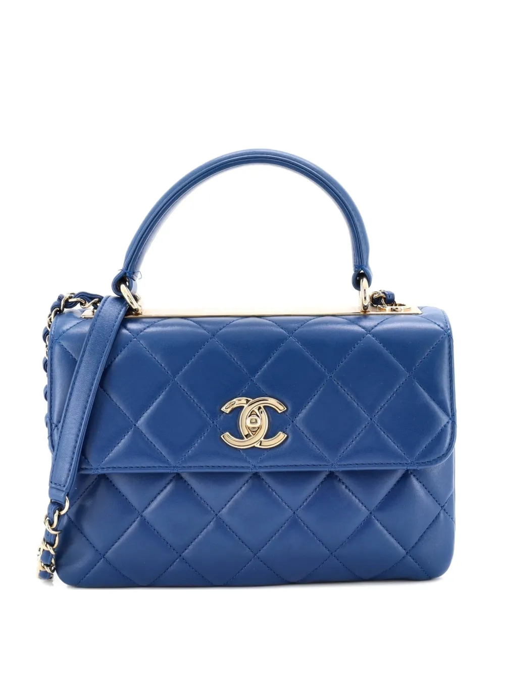 CHANEL Pre-Owned Borsa a spalla Trendy CC piccola in pelle di agnello trapuntata - Blu