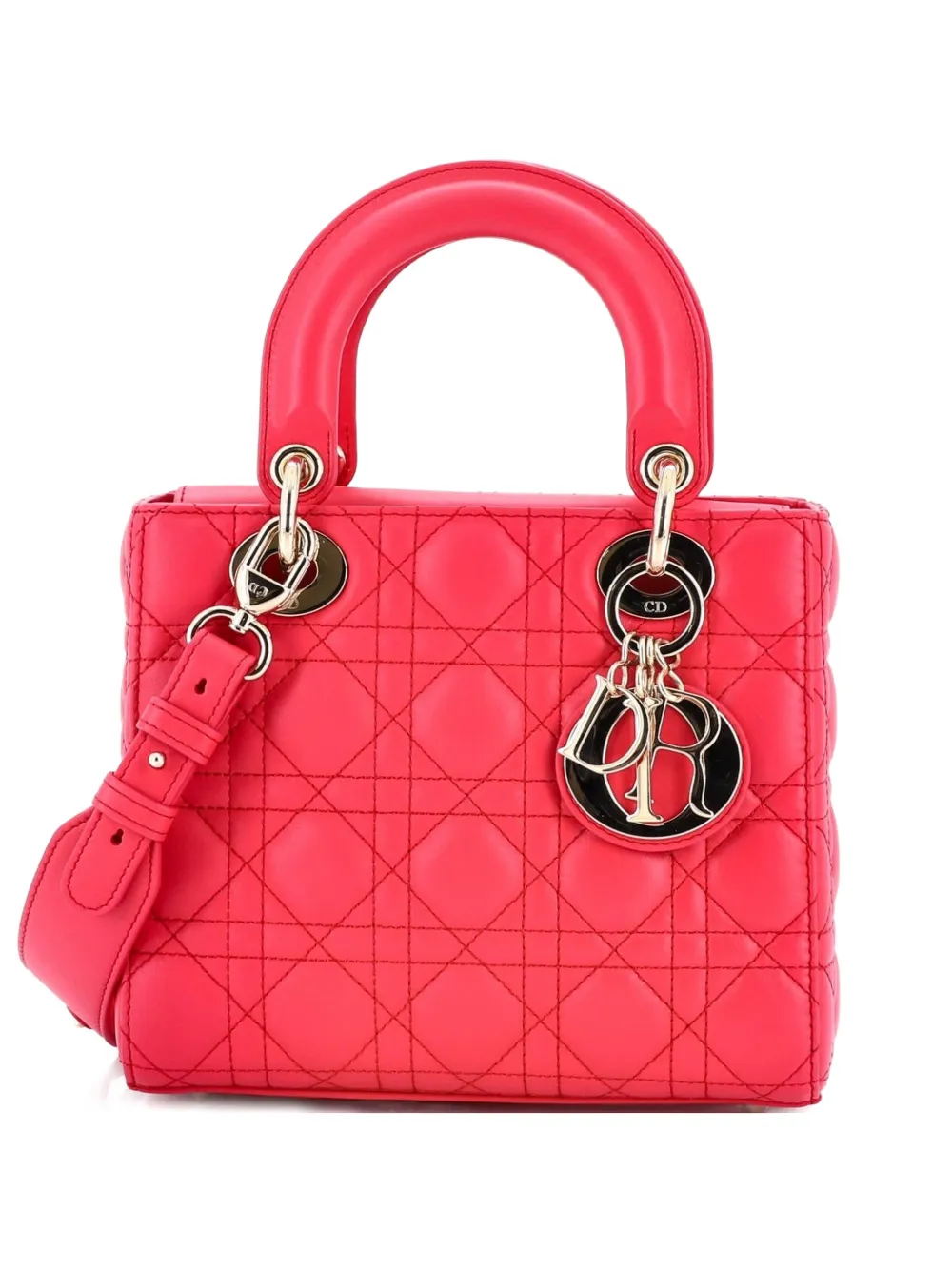 Christian Dior Pre-Owned My ABCDior Lady Dior Bag Cannage Quilt Lambskin crossbody bag - Rosa