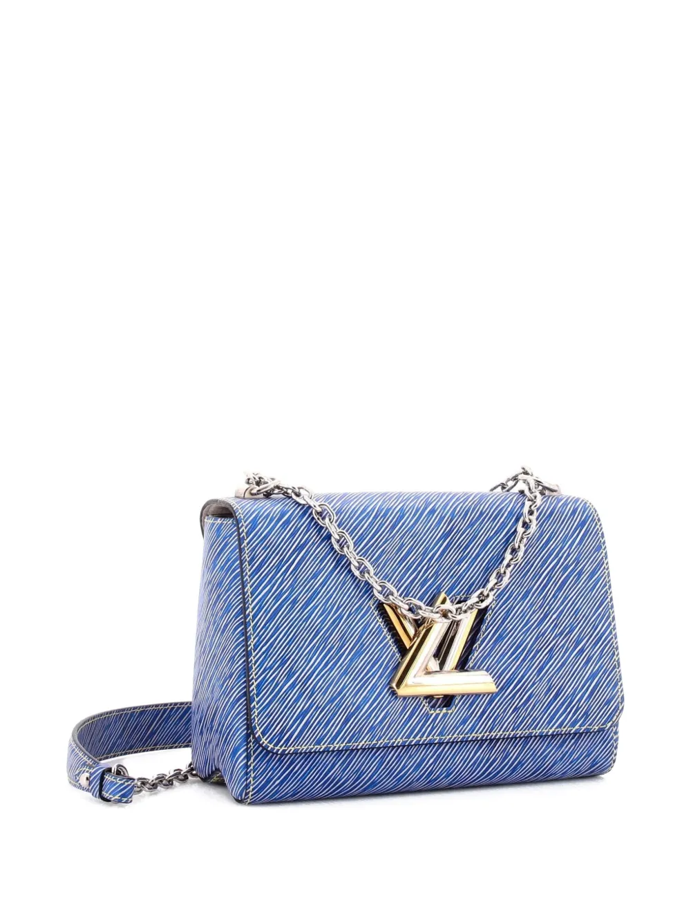  Louis Vuitton Pre-owned Twist Handbag Limited Edition Pin Embellished Epi Leather Mm Shoulder Bag - Blue 