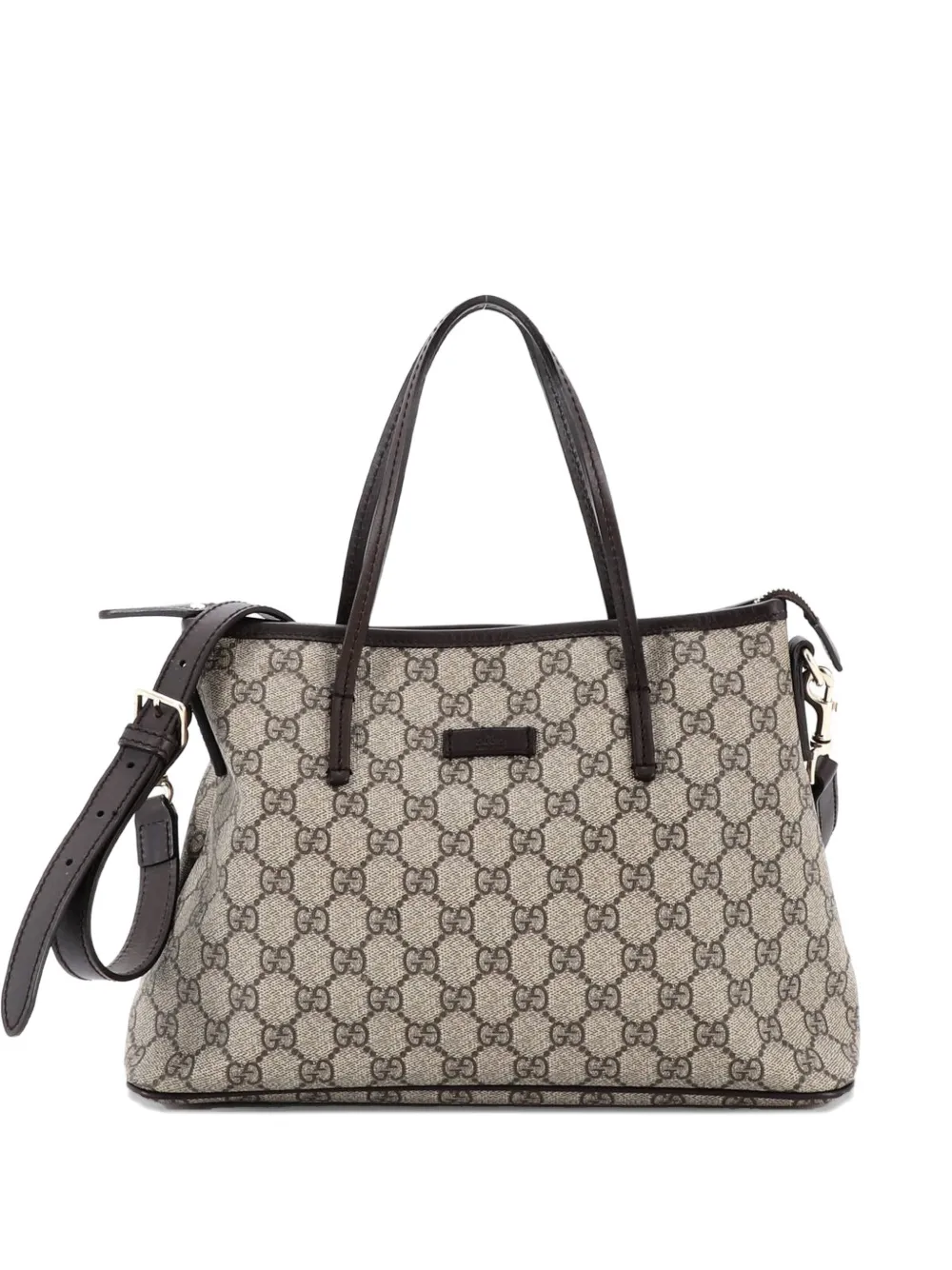 Gucci Pre-Owned Convertible Zip GG Coated Canvas with Leather Small tote bag - Marrone