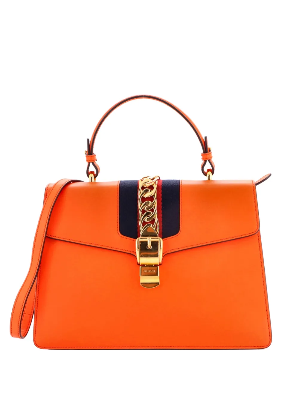 Gucci Pre-Owned Sylvie Top Handle Bag Leather Medium satchel - Arancione