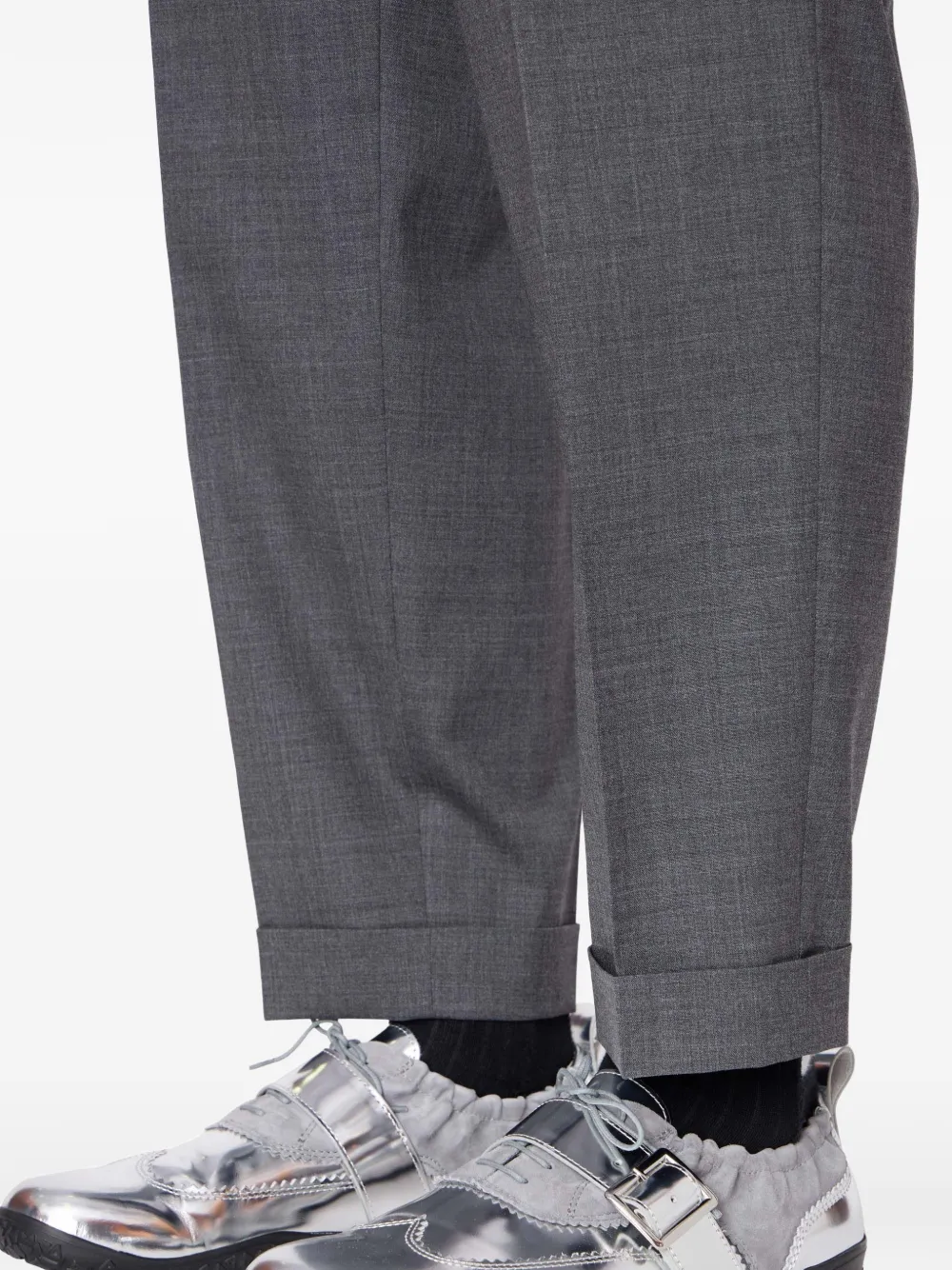 Kolor Geplooide broek met cuffs Grijs