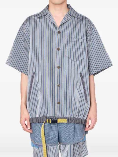 Kolor striped buckle shirt
