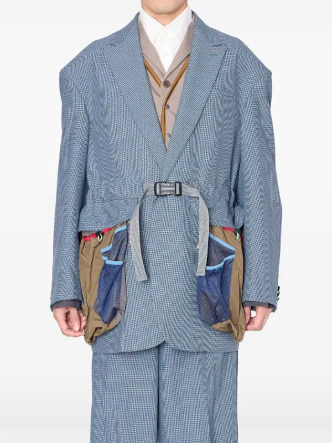 Kolor plaid multi-pocket blazer