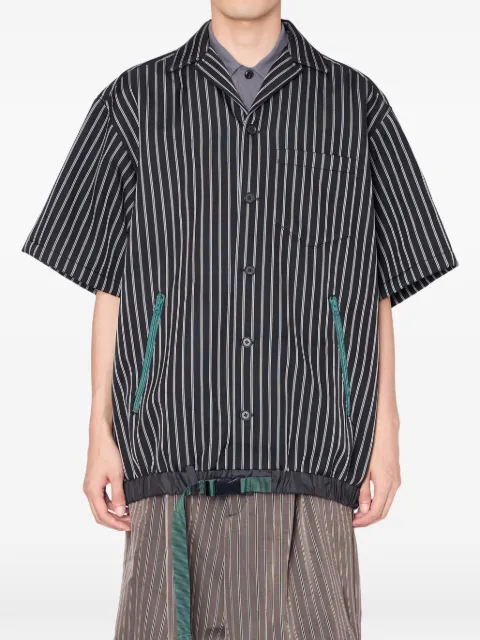 Kolor buckle striped shirt