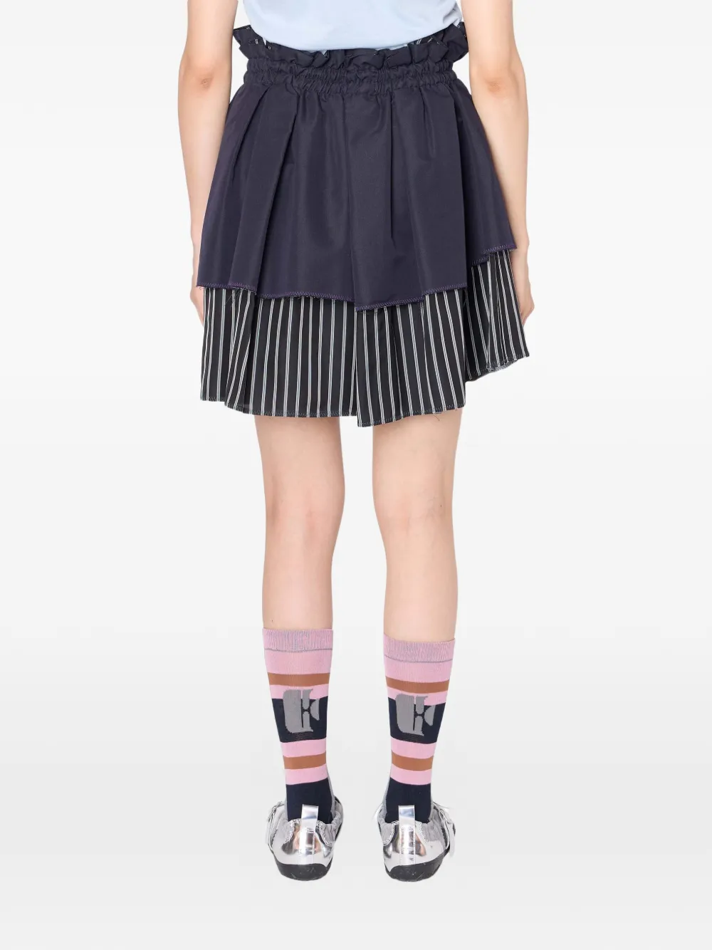  Kolor Drawstring Layered Midi Skirt - Blue 
