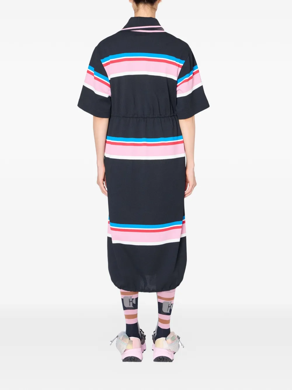  Kolor Striped Drawstring Midi Dress - Black 