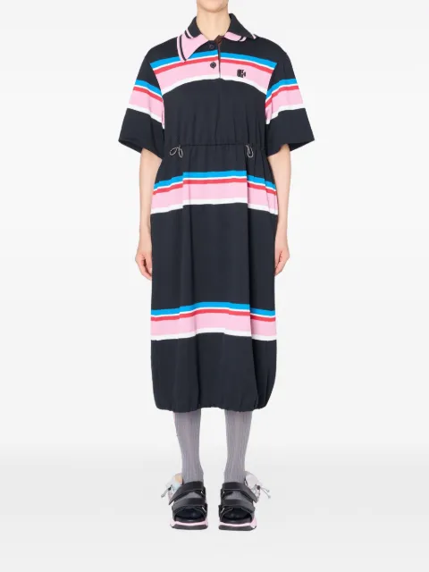 Kolor striped drawstring midi dress
