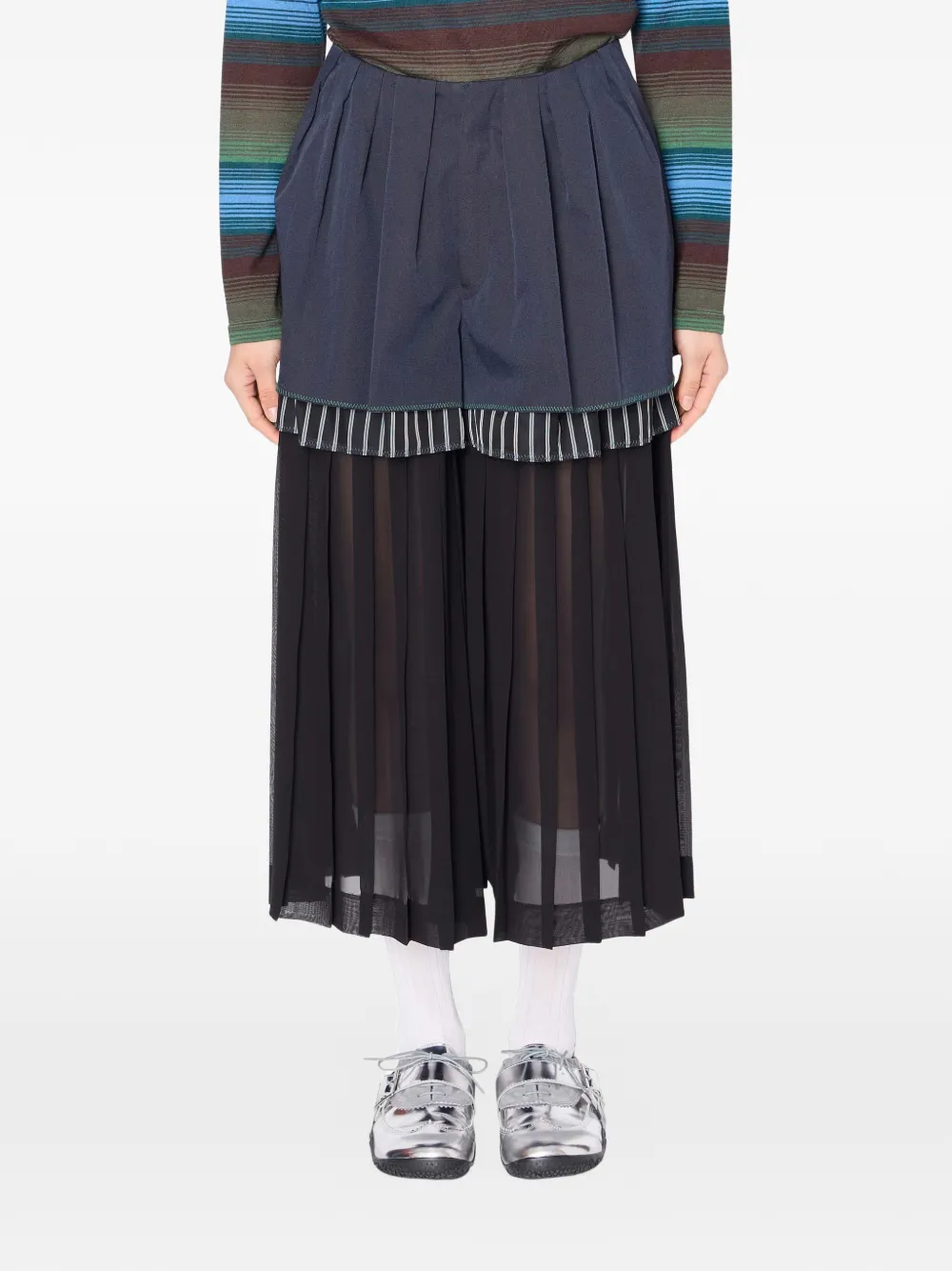 Kolor pleated palazzo pants - Blu