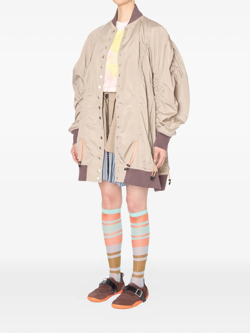  Kolor Gathered Bomber Jacket - Neutrals 