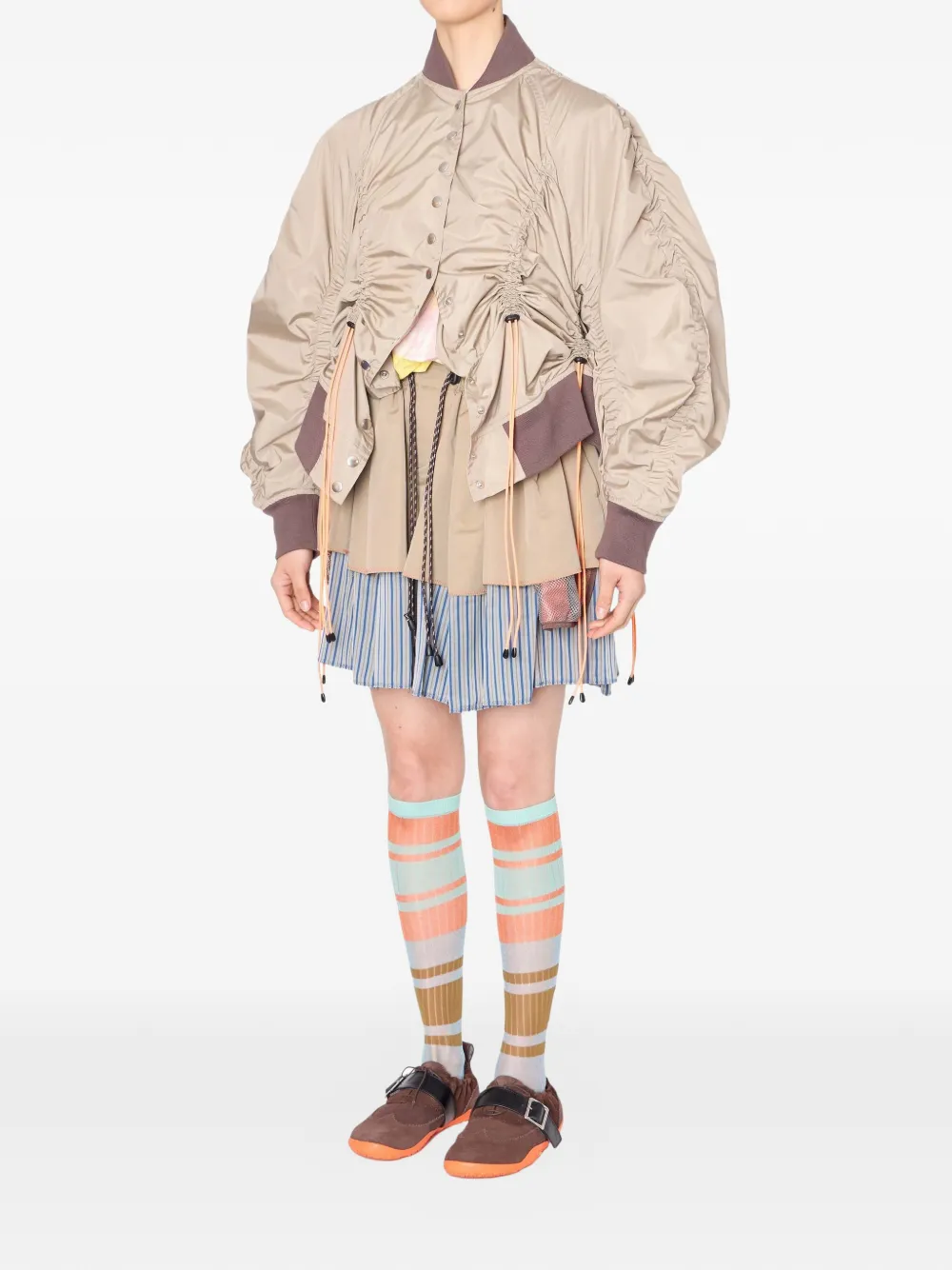  Kolor Gathered Bomber Jacket - Neutrals 