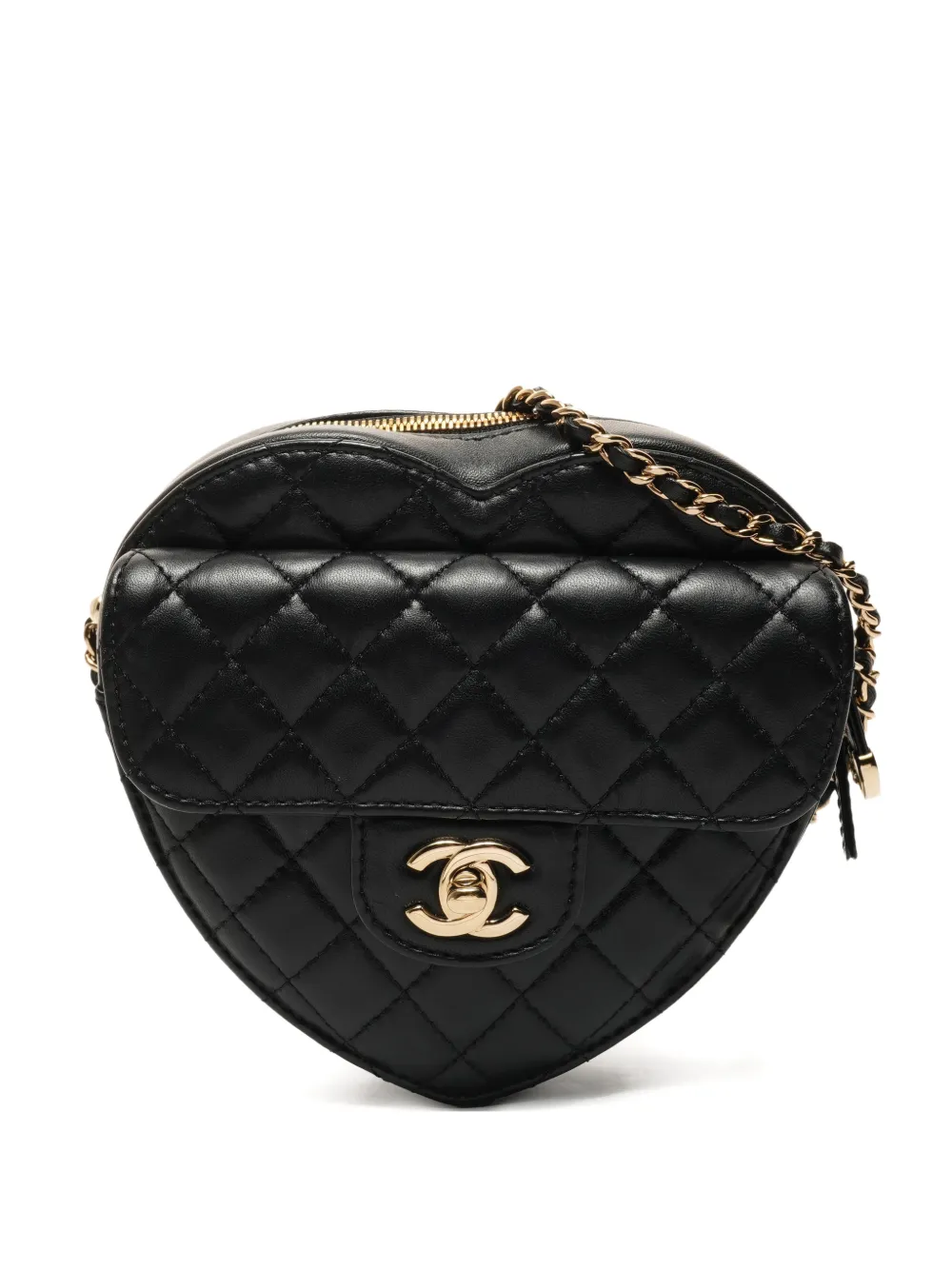 CHANEL Pre-Owned 2021-2025 Heart matelassé handbag - Nero