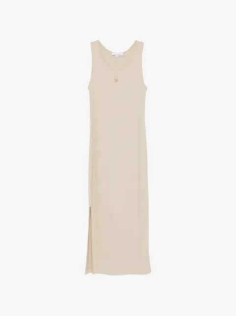 Maison Kitsuné logo-embroidered ribbed tank dress