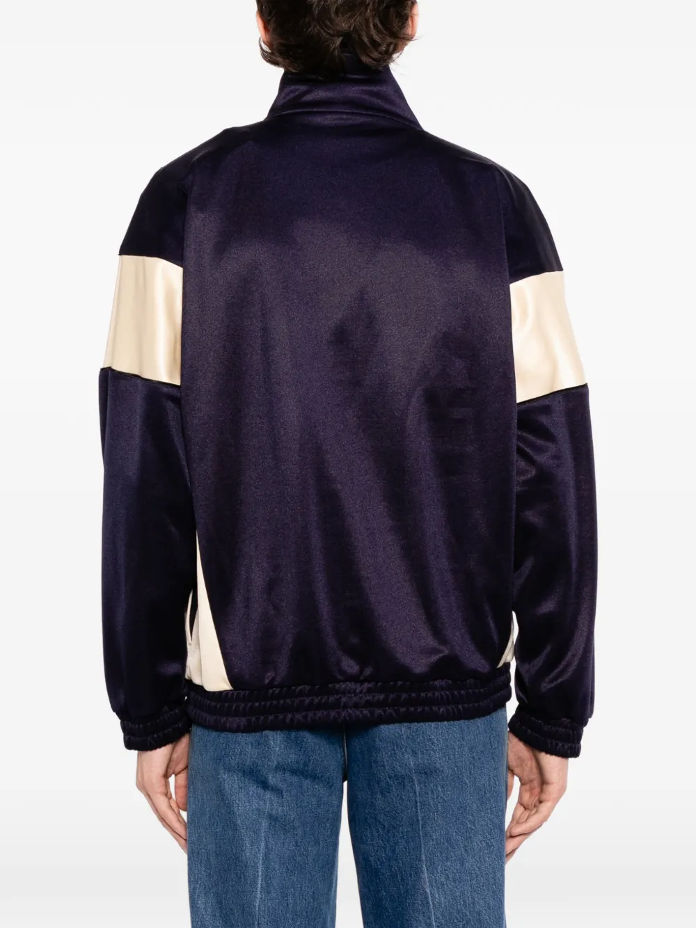 Valentino Garavani Sweater met logopatch en rits Blauw