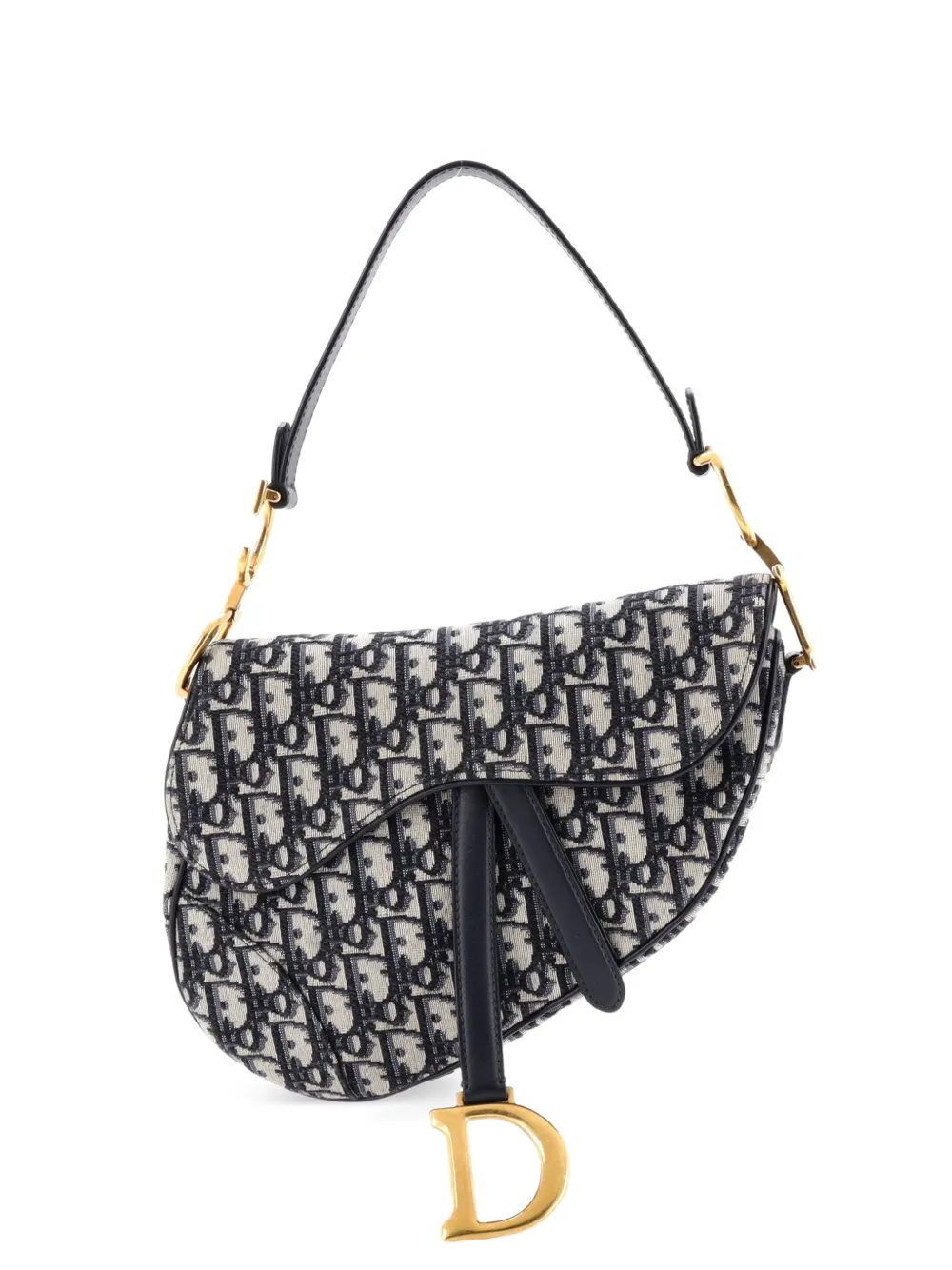 Christian Dior Pre-Owned Saddle Handbag Oblique Canvas Medium shoulder bag - Blu