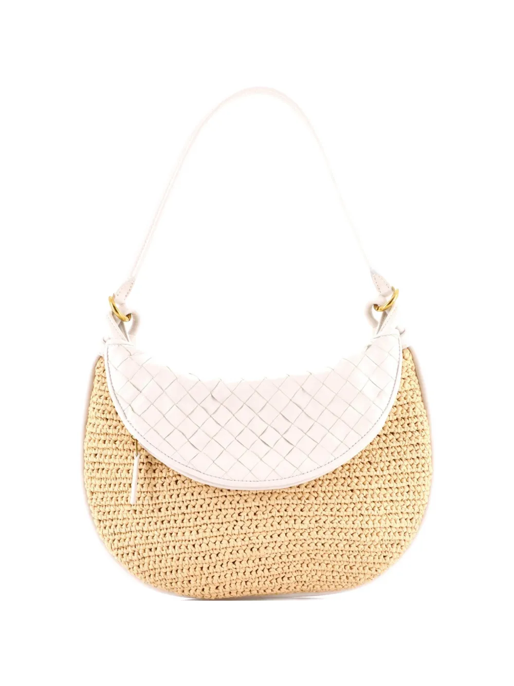 Bottega Veneta Pre-Owned Gemelli Raffia with Intrecciato Leather Medium shoulder bag - Toni neutri