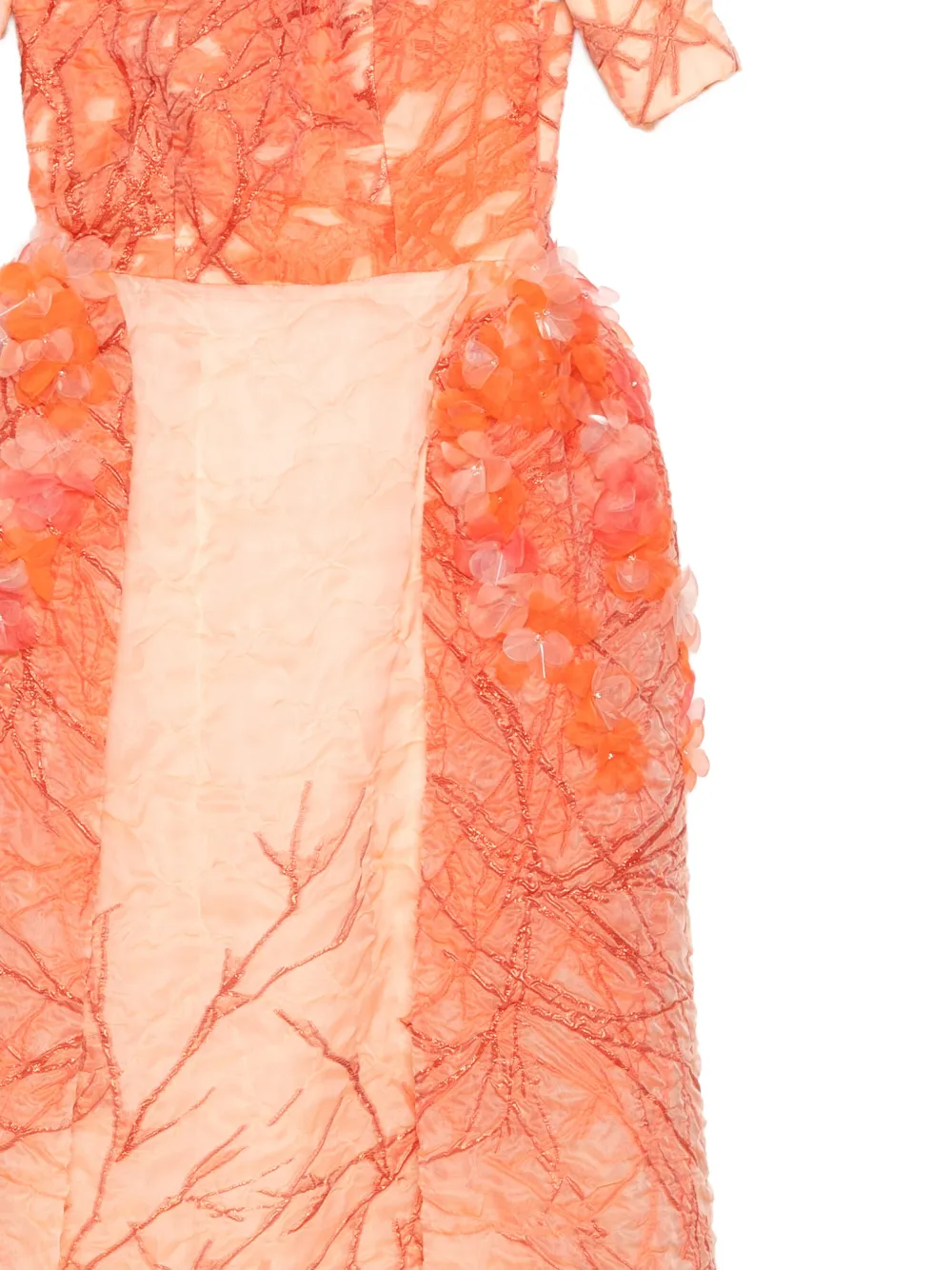 Isabel Sanchis Maxi-jurk met brokaat Oranje