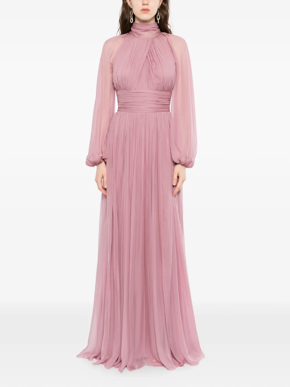  Zuhair Murad Silk Maxi Dress - Pink 