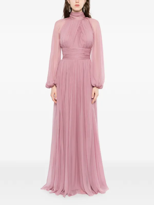 Zuhair Murad Silk Maxi Dress - Pink