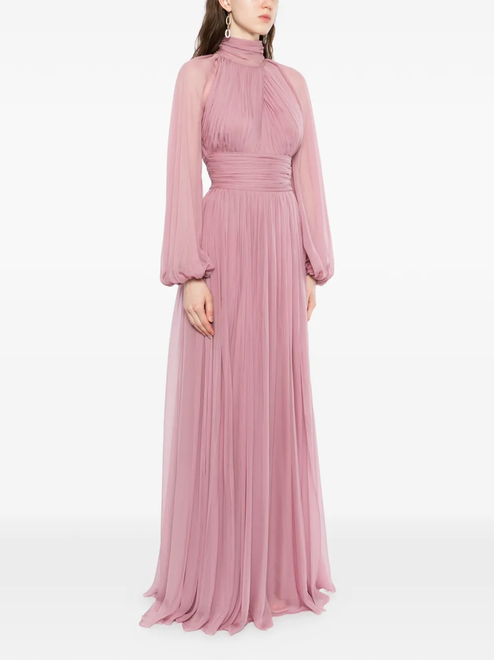  Zuhair Murad Silk Maxi Dress - Pink 