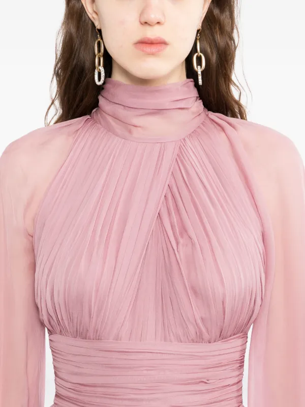 zuhair murad silk maxi dress Zuhair Murad - - Draped Silk Chiffon Maxi Dress - Purple - FR 42
