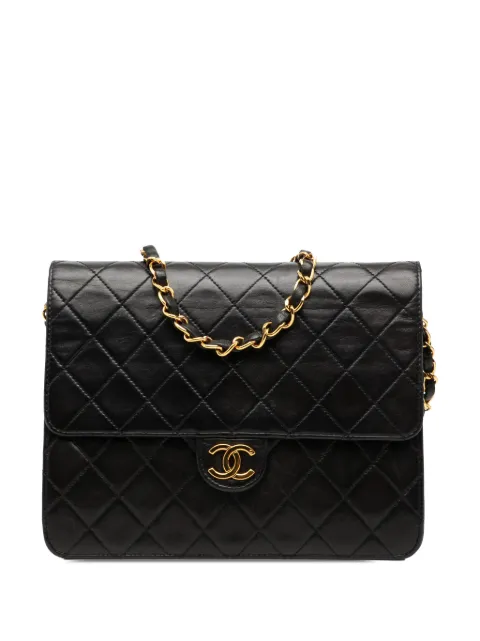 CHANEL Pre-Owned Borsa a tracolla CC in pelle di agnello trapuntata con battente 1994-1996