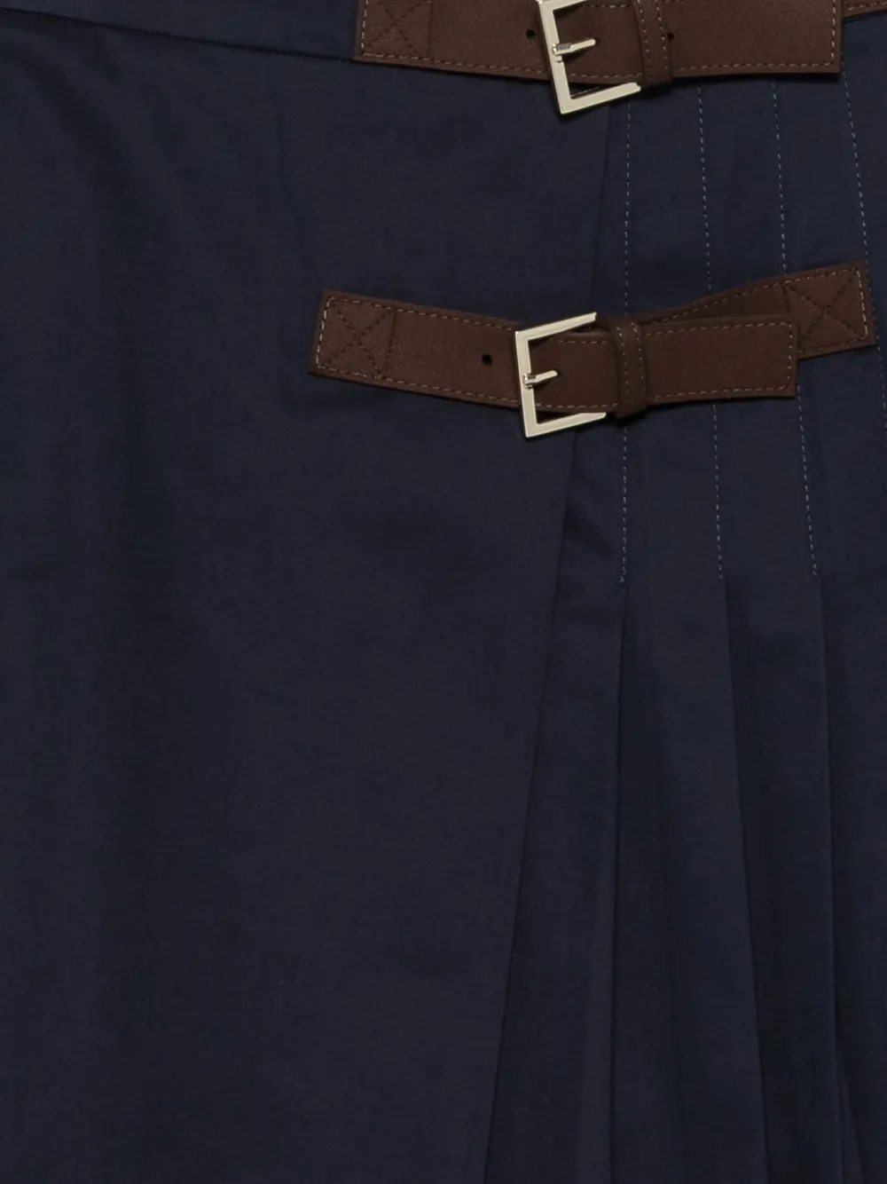 Semicouture Plooirok met gesp Blauw