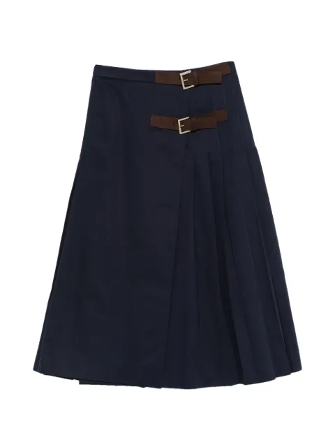 Semicouture buckle-detail pleated skirt