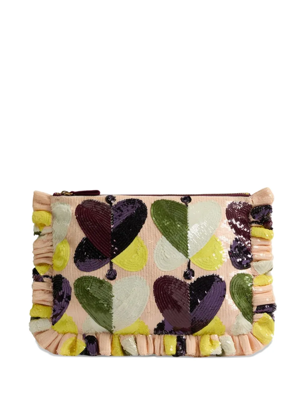 La DoubleJ Clutch con paillettes - Rosa