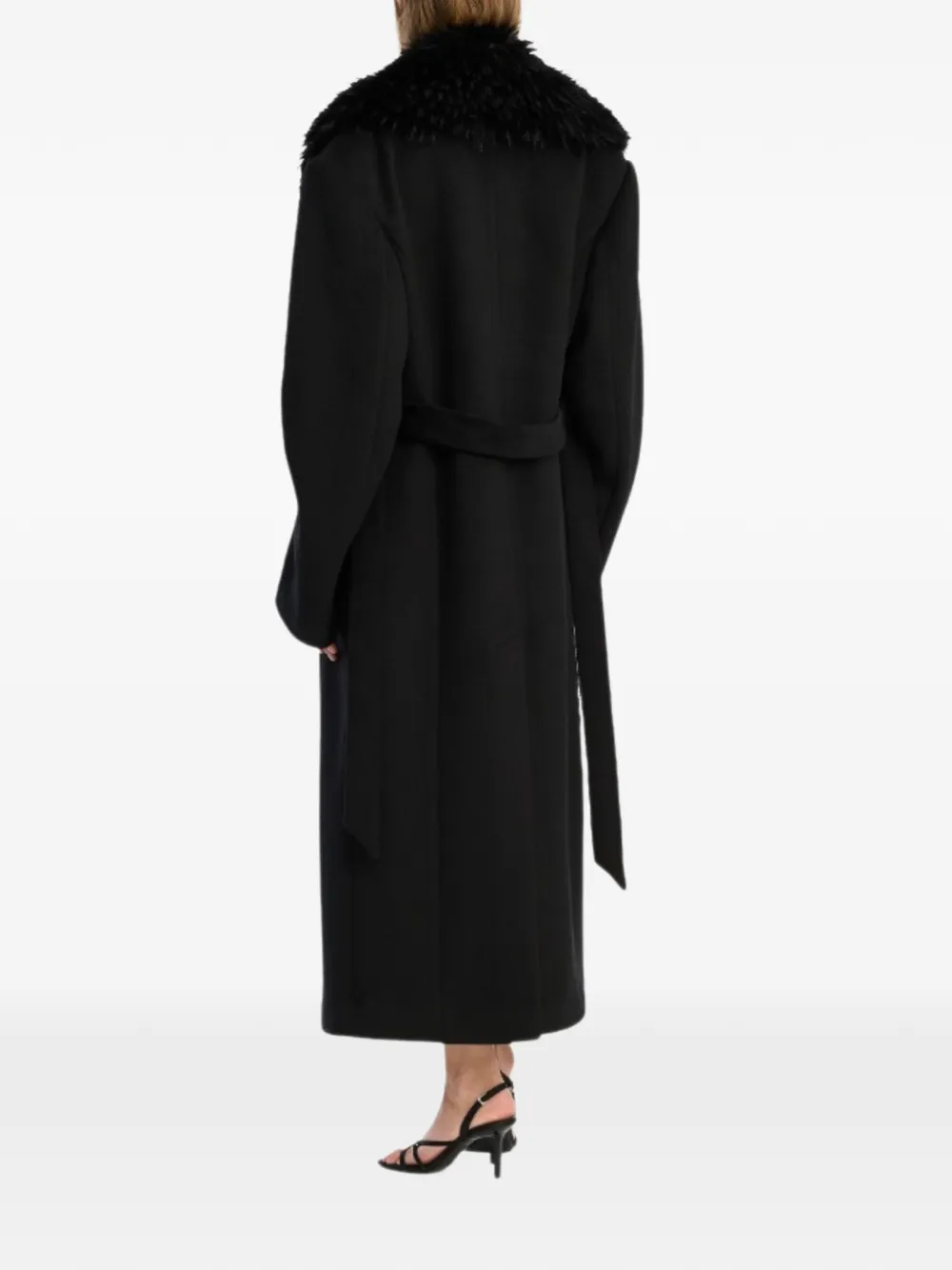  Rotate Birger Christensen Faux-fur-collar Coat - Black 