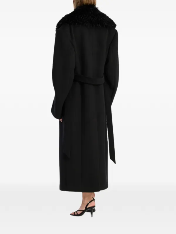 ROTATE BIRGER CHRISTENSEN エコファーカラー コート | ブラック