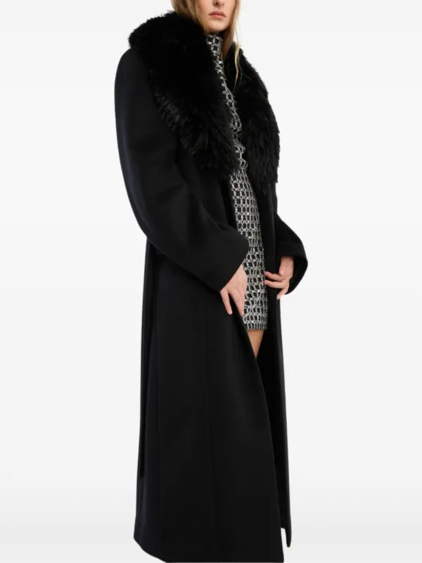 ROTATE BIRGER CHRISTENSEN エコファーカラー コート | ブラック