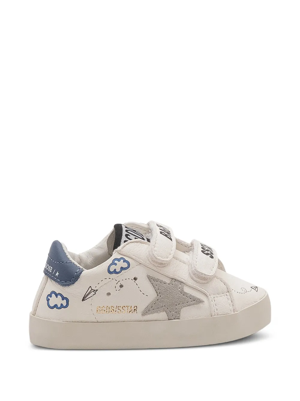 Golden Goose Kids Old School cloud-print sneakers - Toni neutri
