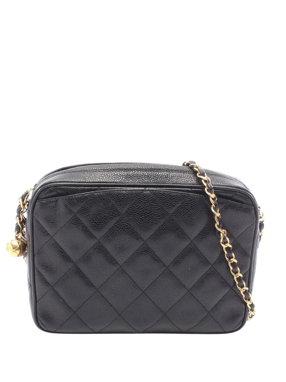 CHANEL Pre-Owned Borsa a tracolla CC in pelle Caviar matelassé 1991-1994 - Nero