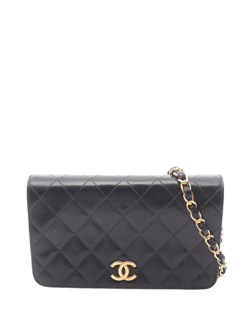 CHANEL Pre-Owned 2000-2002 Mini Quilted Lambskin Full Flap crossbody bag - Black