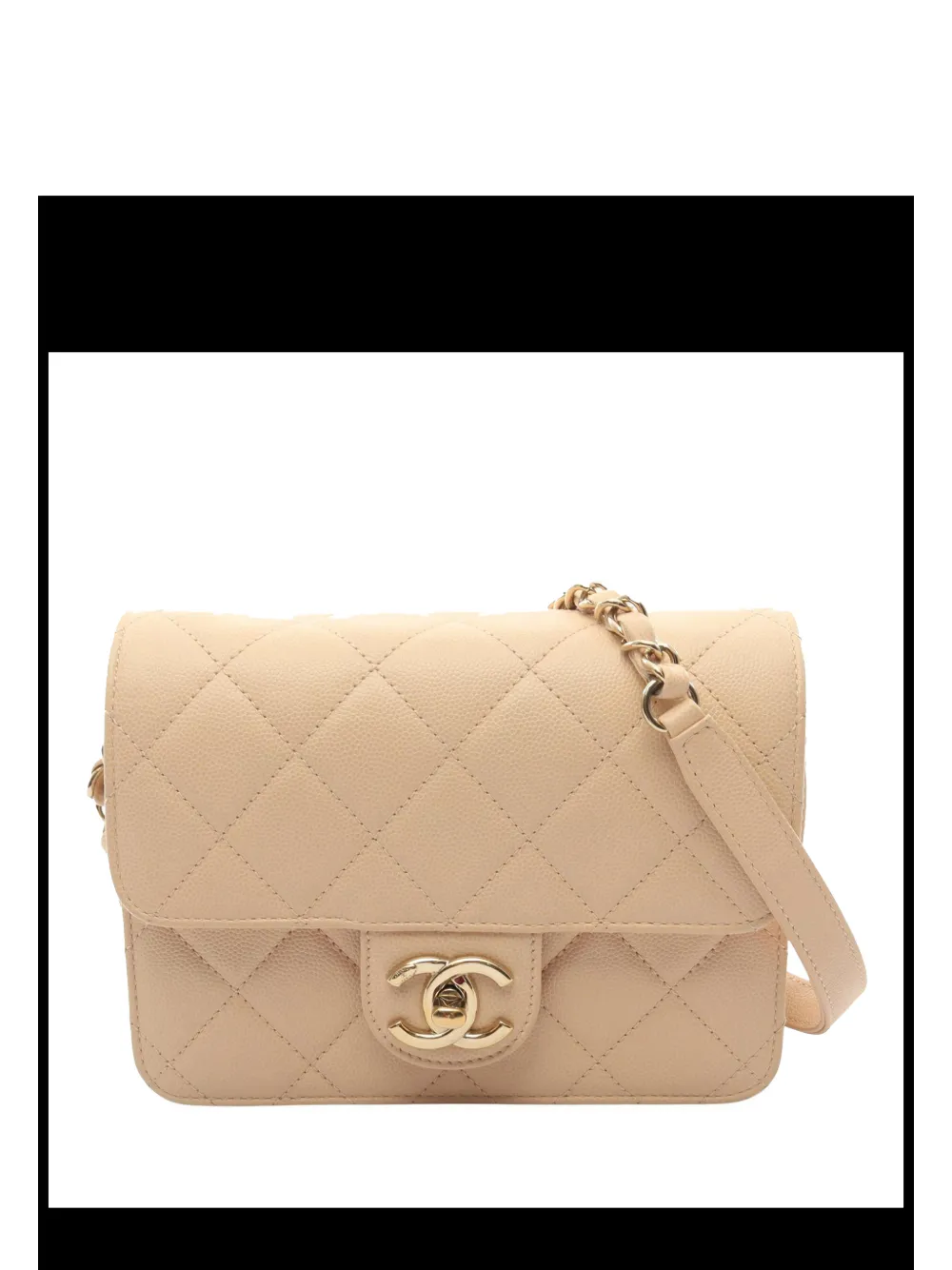 CHANEL Pre-Owned 2021-2026 Mini Quilted Caviar Wallet on Chain Flap crossbody bag - Marrone