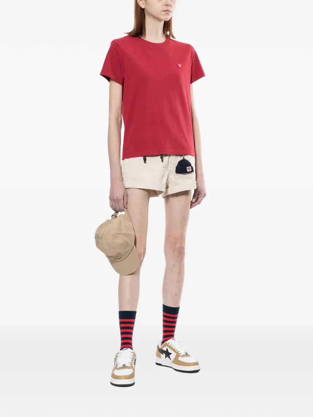  Apee™ By *a Bathing Ape® Belted Cuffed Shorts - Neutrals 
