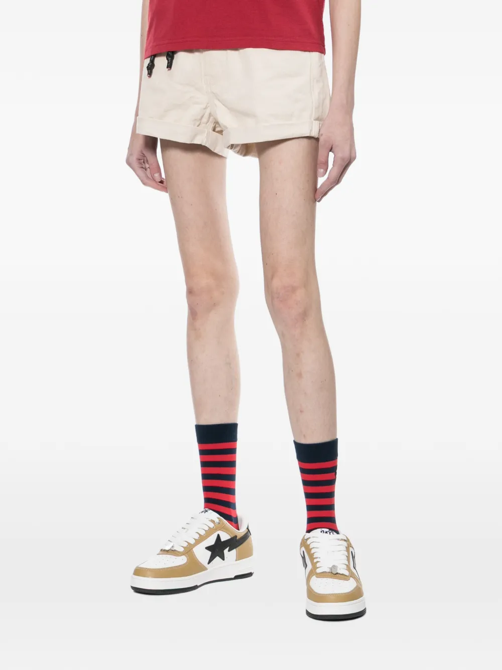  Apee™ By *a Bathing Ape® Belted Cuffed Shorts - Neutrals 